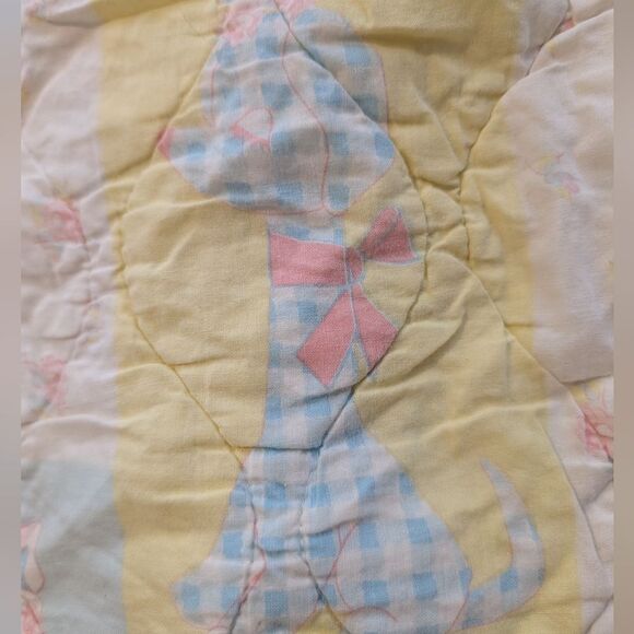 Antique pastel kitty cat & dog patchwork quilt - Picture 5 of 12